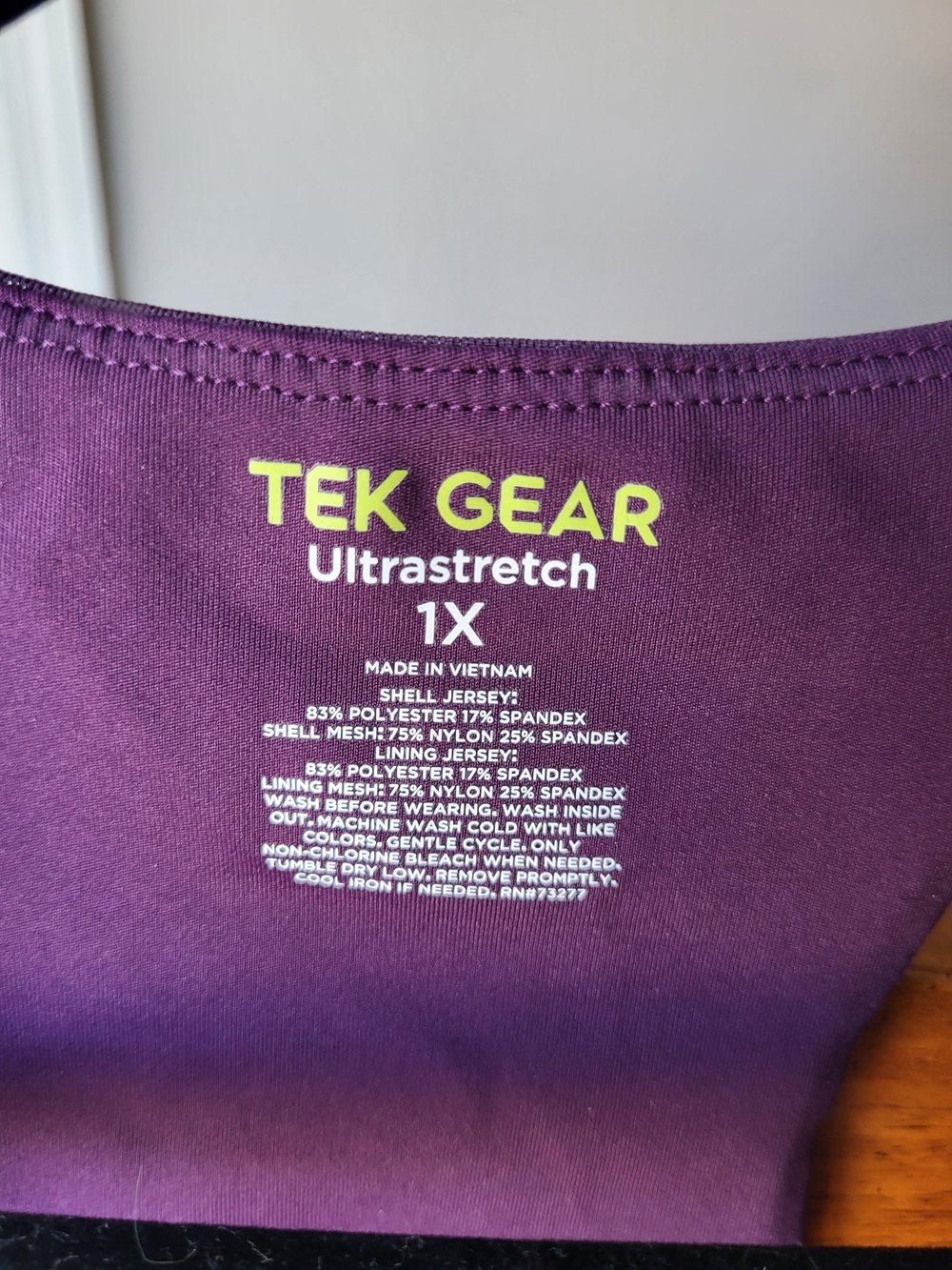 tek gear Purple and Light Blue Patterned Front-Zip Sports Bra - Picture 3 of 6
